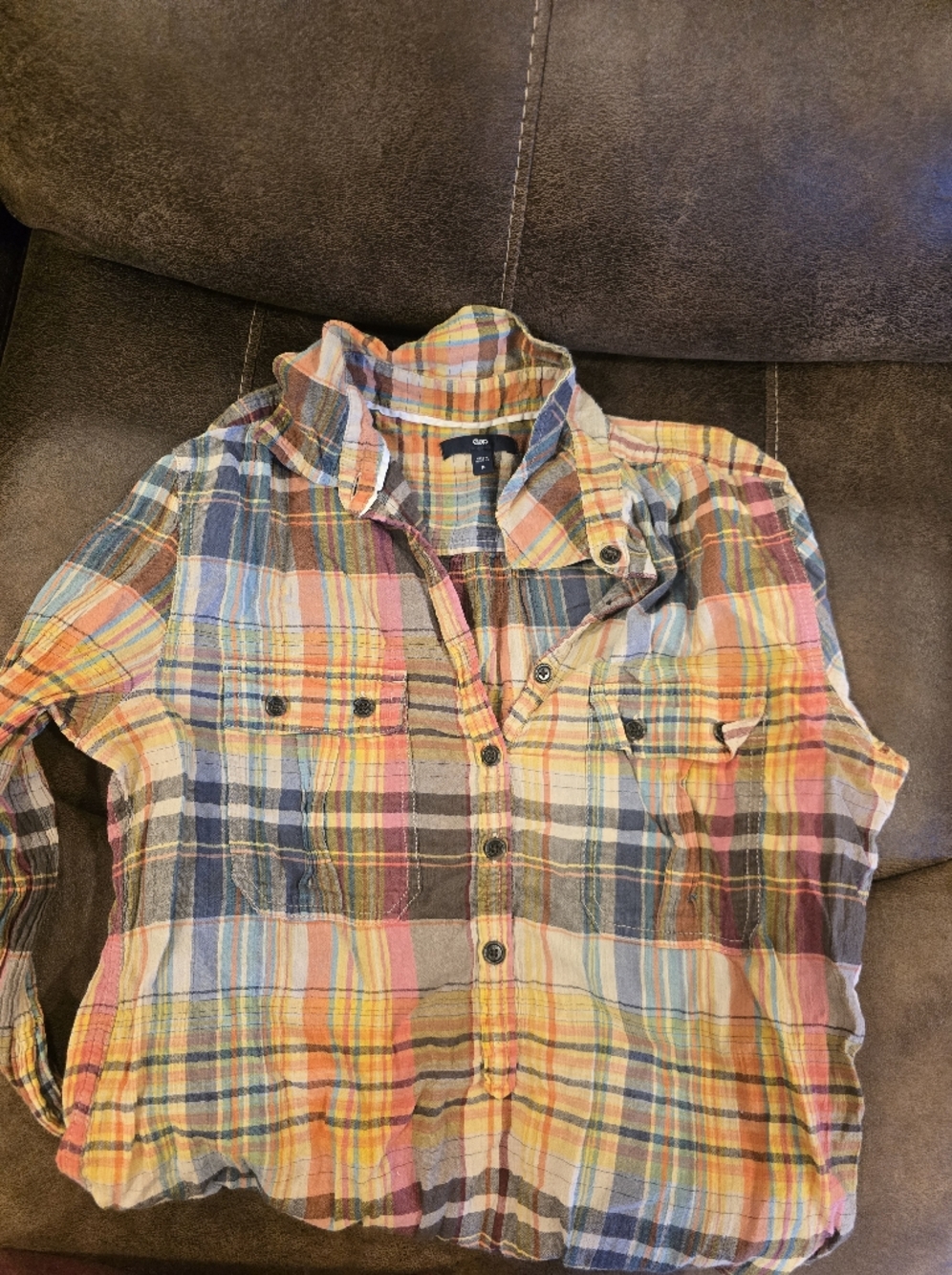 Gap Multicolor Plaid Button-Up Shirt